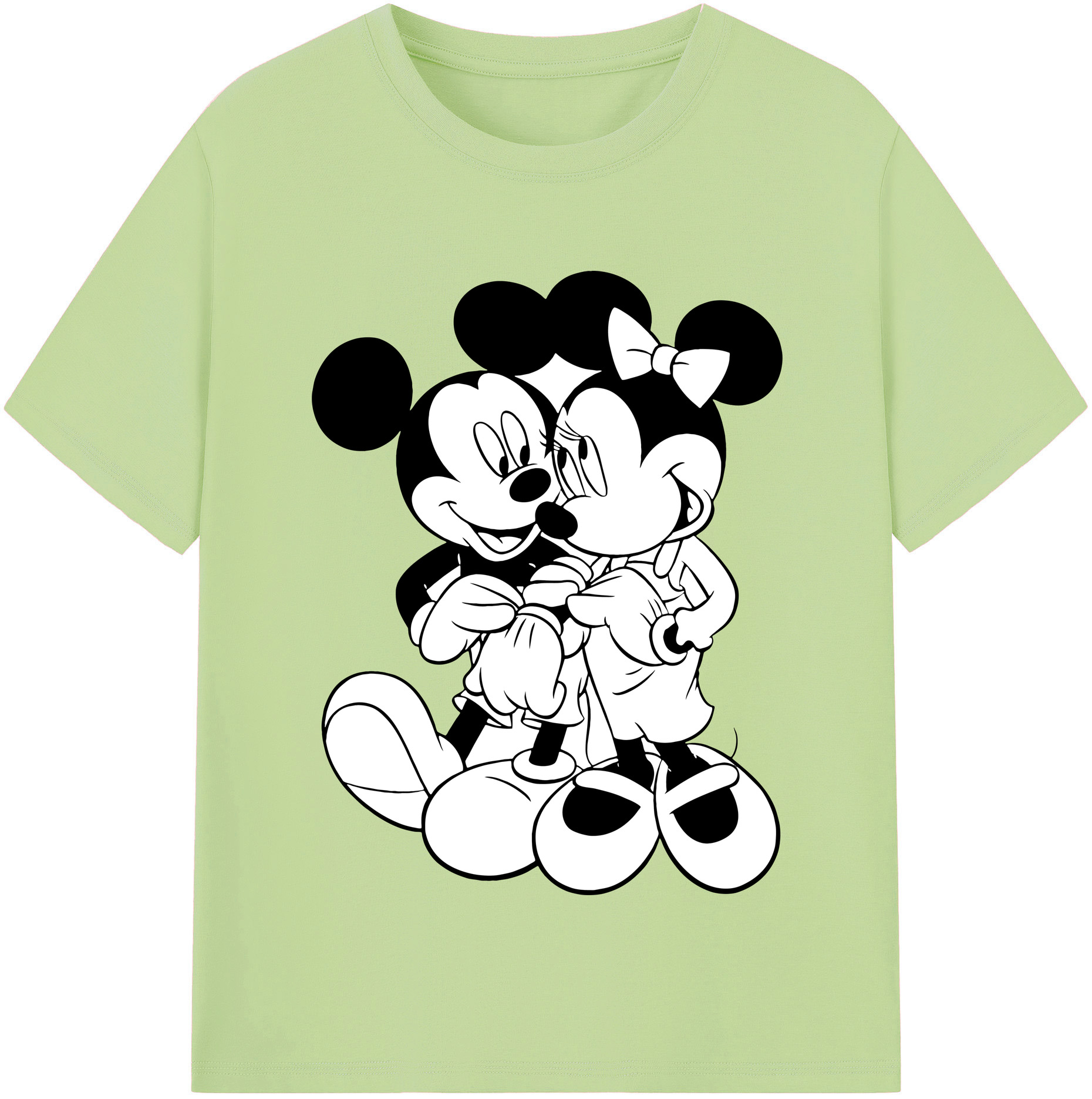（画像用） ミッキーマウス Mickey Mouse 綿100％半袖Tシャツ（フロントプリント）